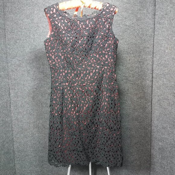 1950's Black Brown Heavy Lace Shift by Chas Stevens